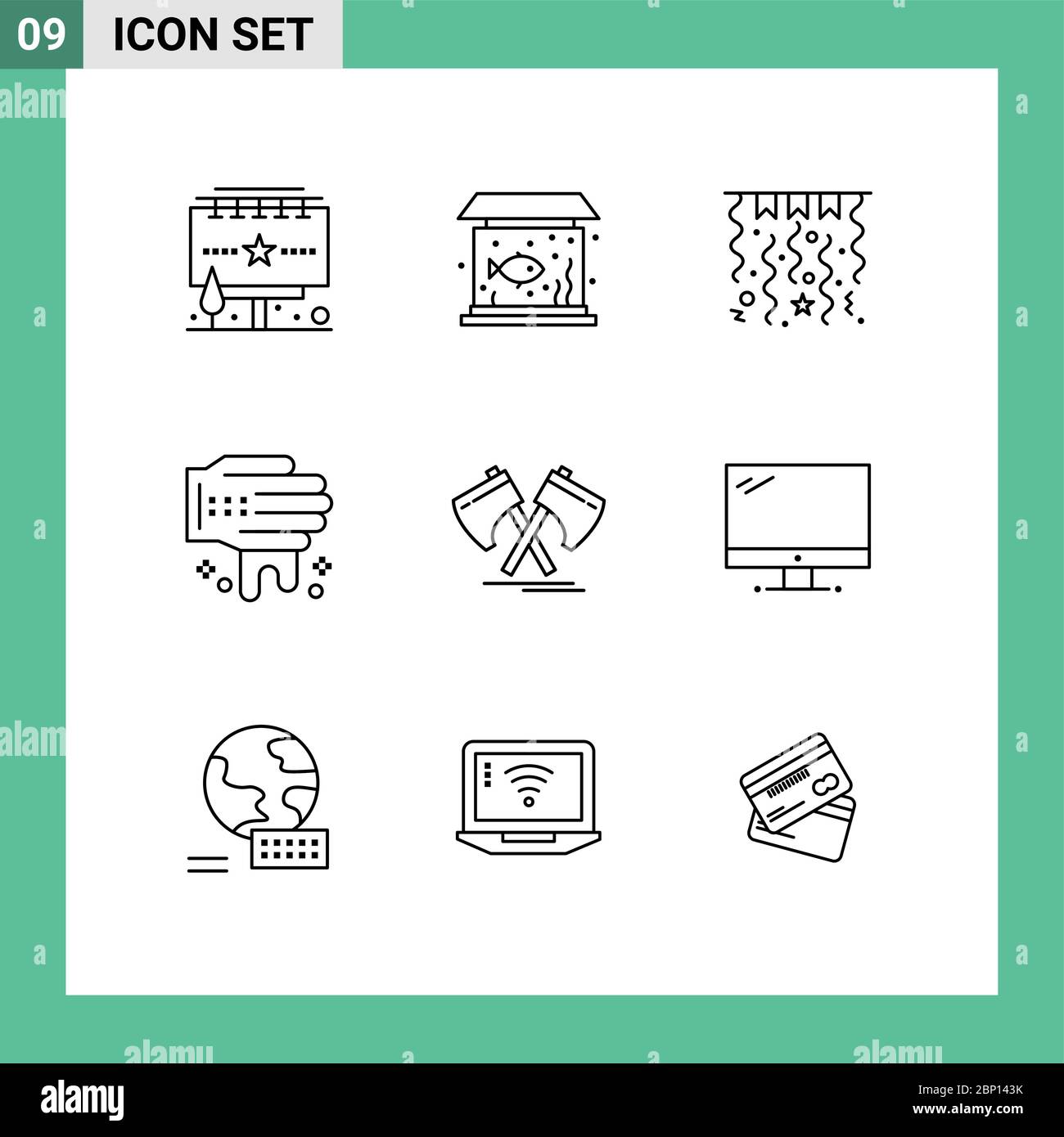 Jeu de 9 icônes d'interface utilisateur modernes symboles symboles