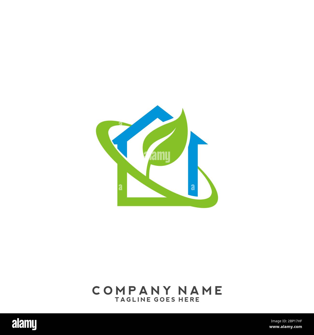 Logo immobilier. Logo abstrait créatif de l'icône immobilière et modèle de carte de visite. Illustration de Vecteur