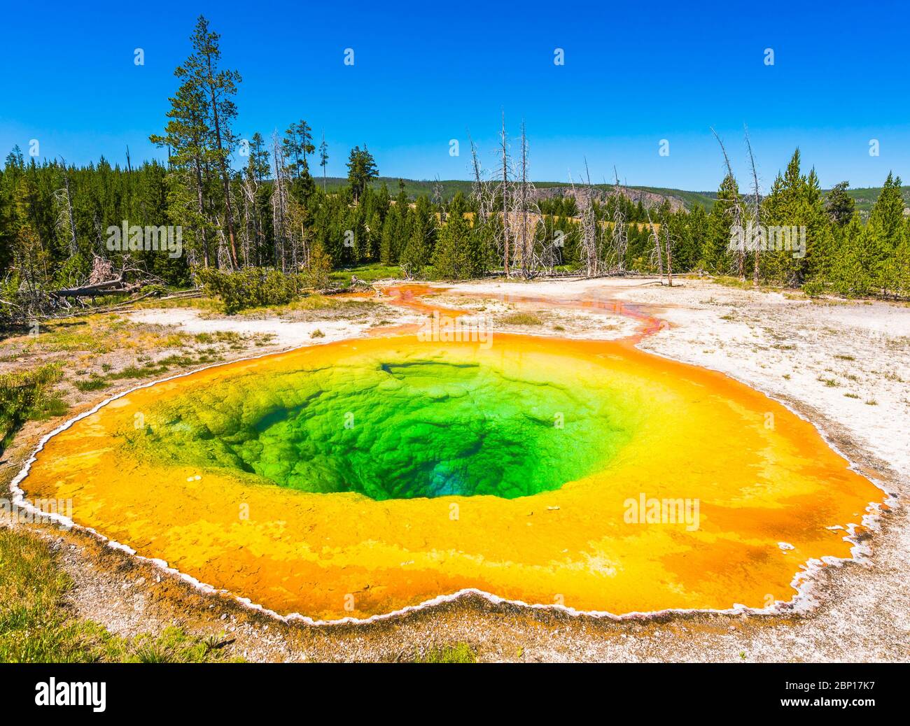 Matin, piscine de gloire geyser le matin, parc national de Yellowstone, Wyoming.us a. Banque D'Images