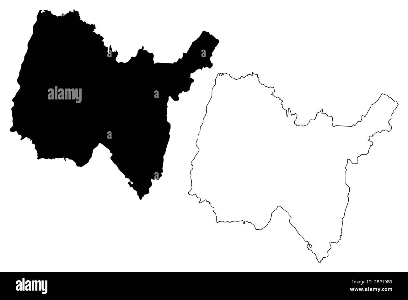 Département de l'Ain (France, République française, région Auvergne-Rhône-Alpes, ARA) carte illustration vectorielle, croquis à tracer carte de l'Ain Illustration de Vecteur