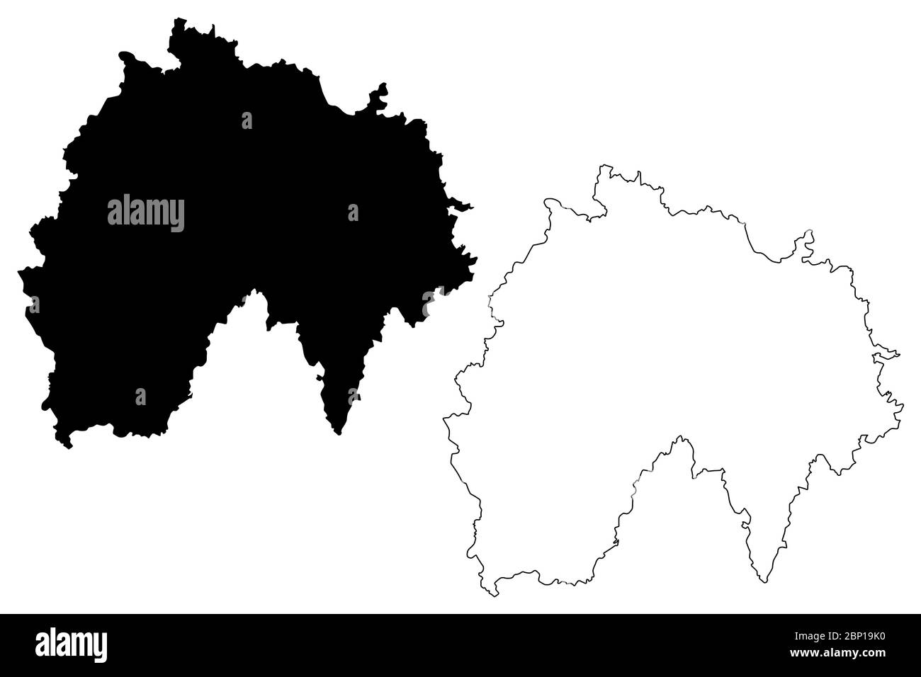 Département du Cantal (France, République française, région Auvergne-Rhône-Alpes, ARA) carte illustration vectorielle, croquis à tracer carte du Cantal Illustration de Vecteur