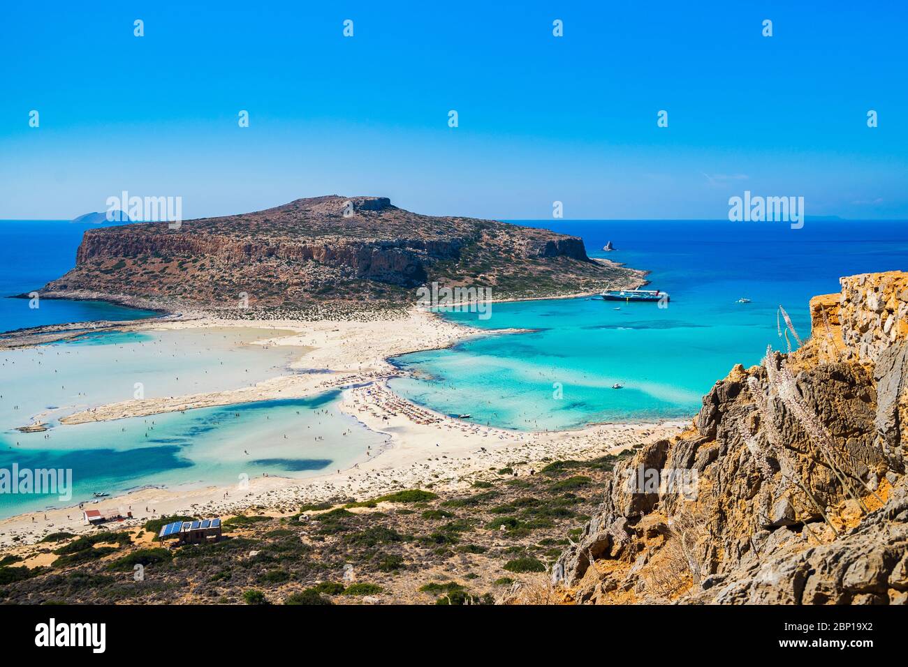 Baie de Balos, plage de rêve sur la côte nord de la Crète Banque D'Images