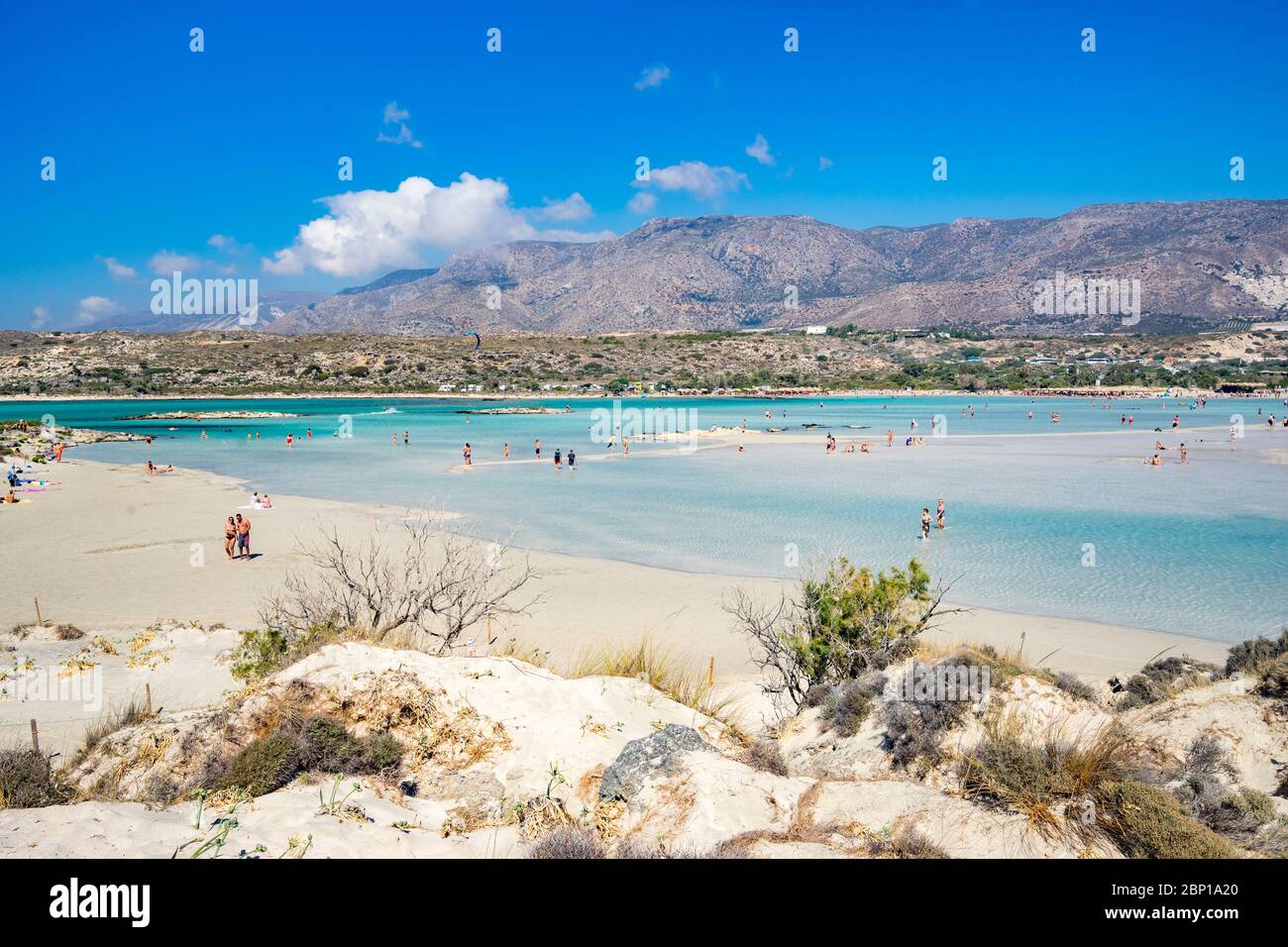 Baie d'Elafonisi, plage de rêve sur la côte sud-ouest de la Crète Banque D'Images