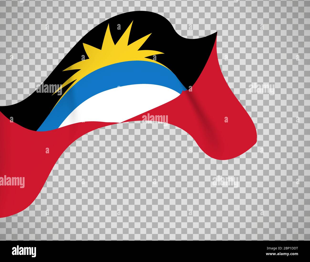 Drapeau Antigua-et-Barbuda sur fond transparent. Illustration vectorielle Illustration de Vecteur