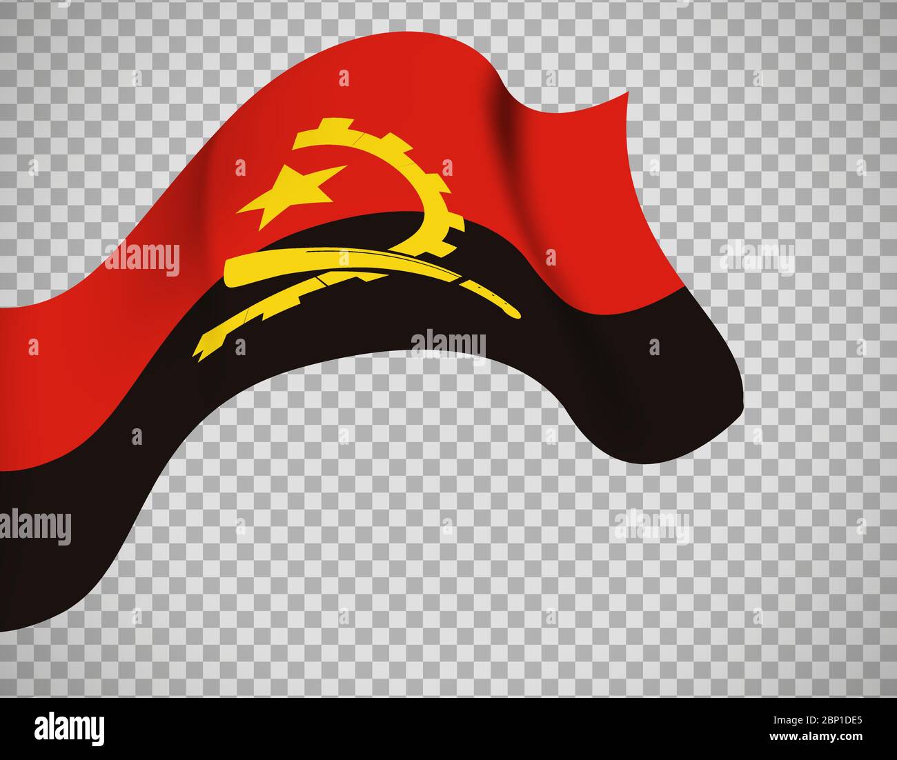 Icône de drapeau d'Angola sur fond transparent. Illustration vectorielle Illustration de Vecteur