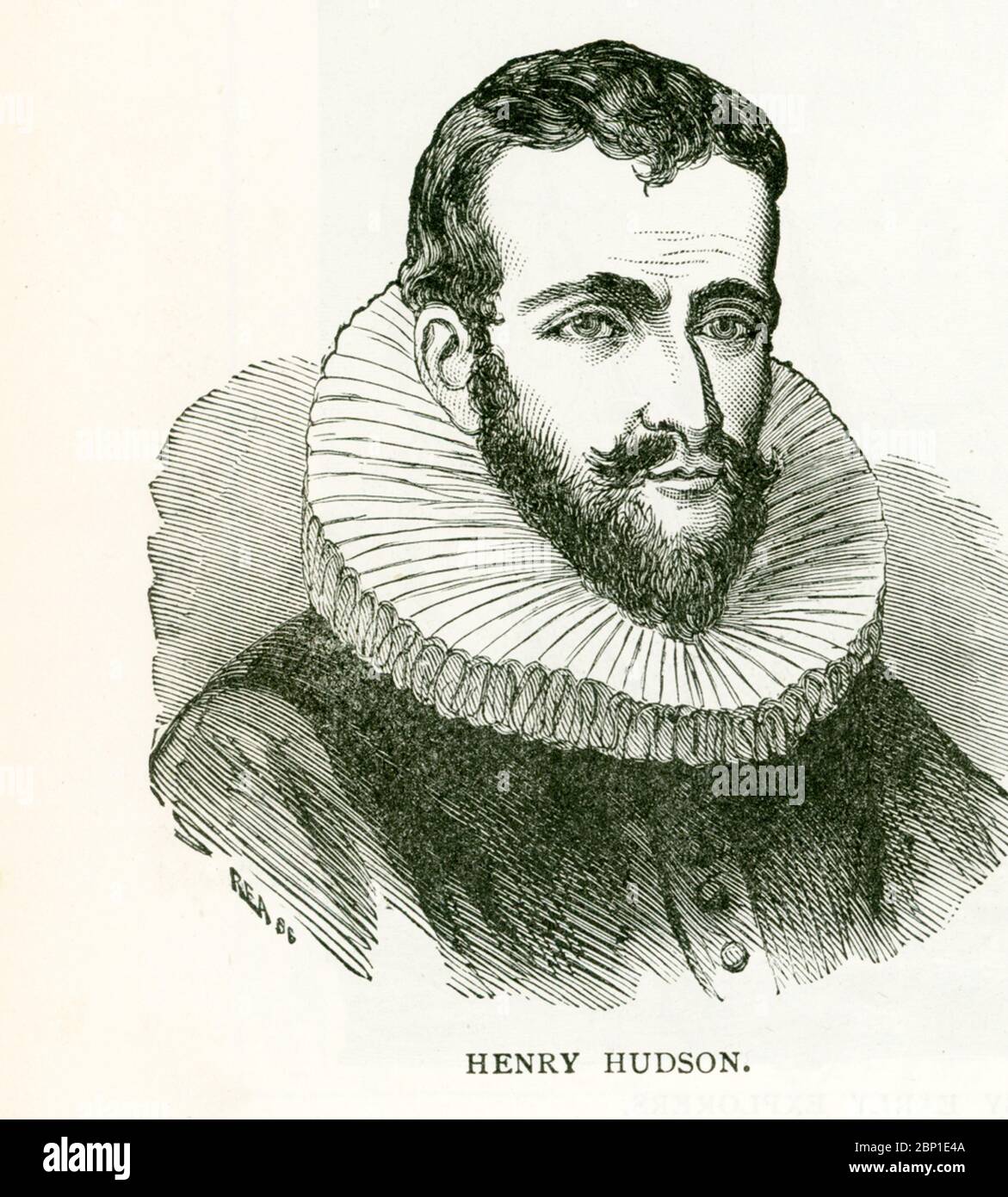 Henry Hudson (fl. 1607-1611) était un navigateur et un explorateur anglais. Il monte sur le fleuve Hudson et établit des revendications néerlandaises dans la région. Il explora plus tard la baie d'Hudson pour les Anglais, tout en cherchant le passage du Nord-Ouest. La rivière Hudson et la baie d'Hudson sont toutes deux nommées pour lui. En juin 1611, une partie de l'équipage de Hudson a muté et a mis Hudson, son fils et sept membres d'équipage à dépir dans la baie James dans un petit bateau ouvert. Ils n'ont jamais été entendus de nouveau. Banque D'Images