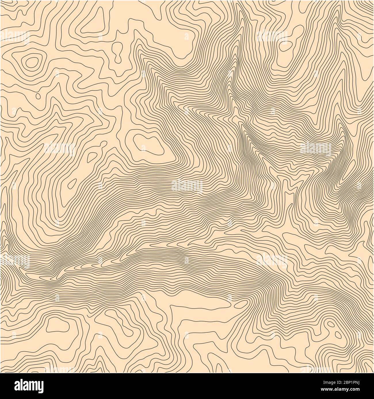 Carte vectorielle topographique abstraite avec lignes d'élévation et fond jaune Illustration de Vecteur