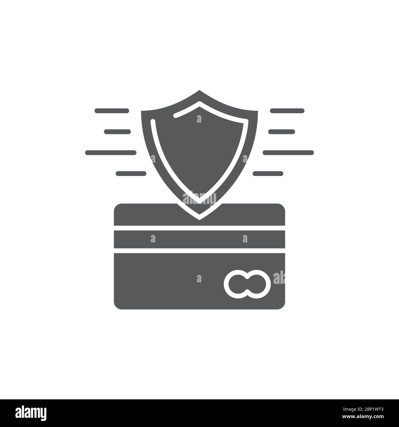 Symbole de vecteur de sécurité de carte de crédit isolé sur fond blanc Illustration de Vecteur