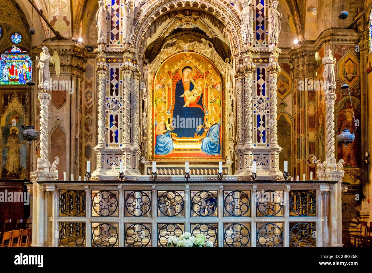 Le Tabernacle par Andrea Orgagna de Orsanmichele, Florence, Italie Banque D'Images