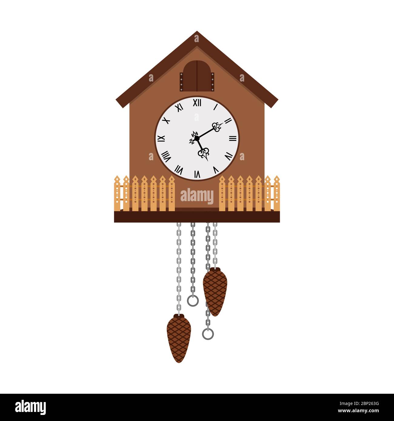 Magnifique horloge à coucou isolée sur fond blanc, illustration vectorielle Illustration de Vecteur