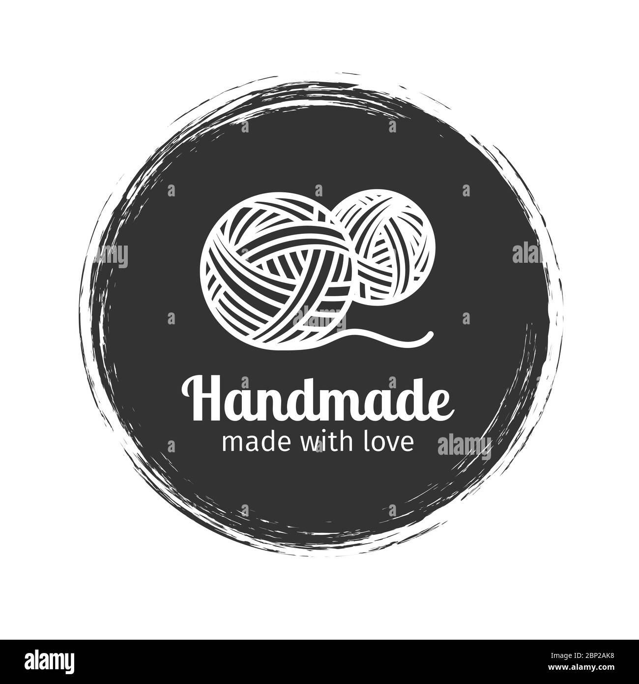 Logo vintage fait main. Badge rétro fait main ou étiquette vectorielle faite main, illustration vectorielle Illustration de Vecteur