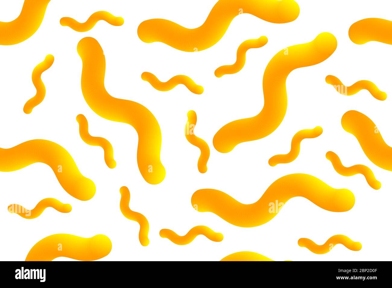 Fond créatif pour l'emballage des pâtes ou makaroni avec des éléments 3D. Bannière transparente Worms Paste. Étiquette avec formes géométriques abstraites jaunes Illustration de Vecteur