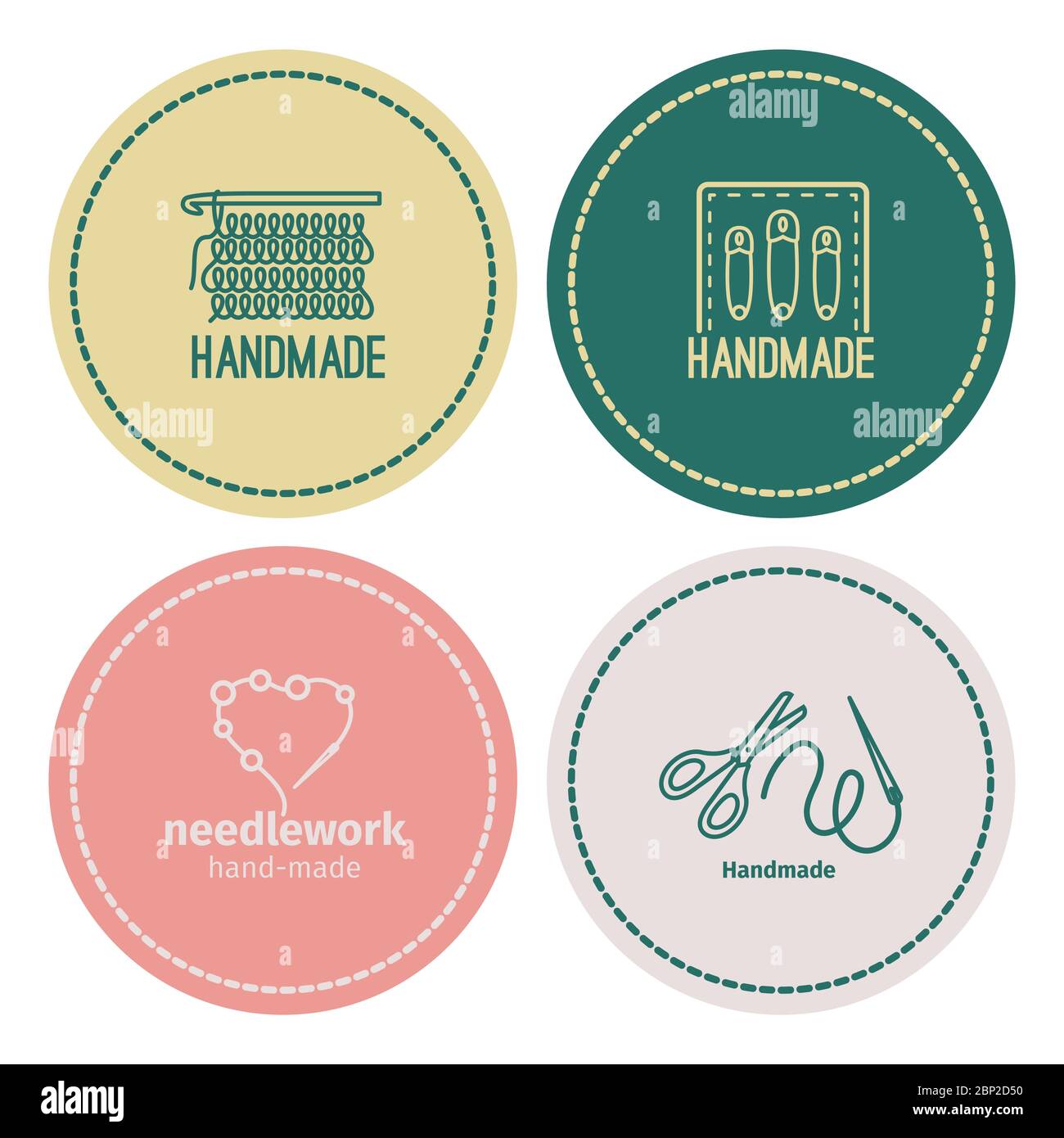 Ensemble de logos vintage faits main. Badges rétro faits main ou étiquettes vectorielles faites main, illustration vectorielle Illustration de Vecteur