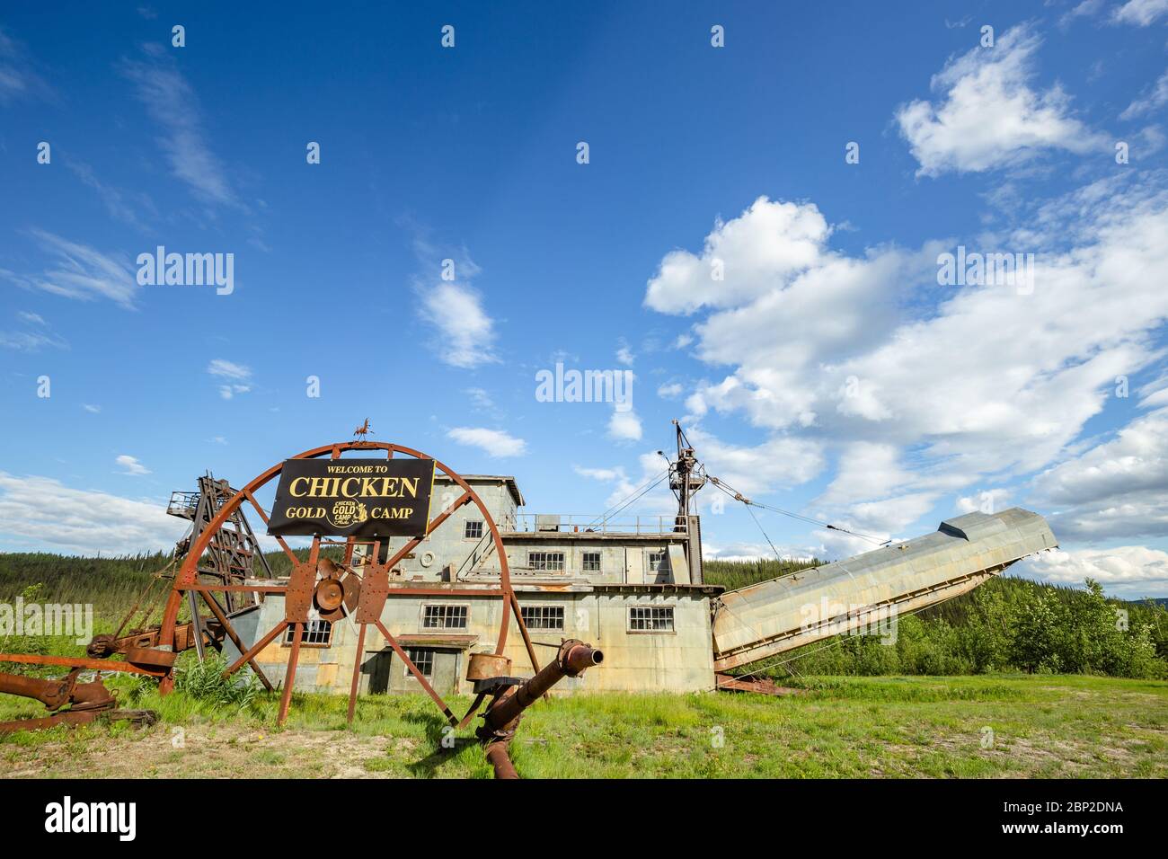 Pedro Dredge a été utilisé pour l'exploitation aurifère et est maintenant un musée ouvert pour les visites à Chicken, Alaska Banque D'Images