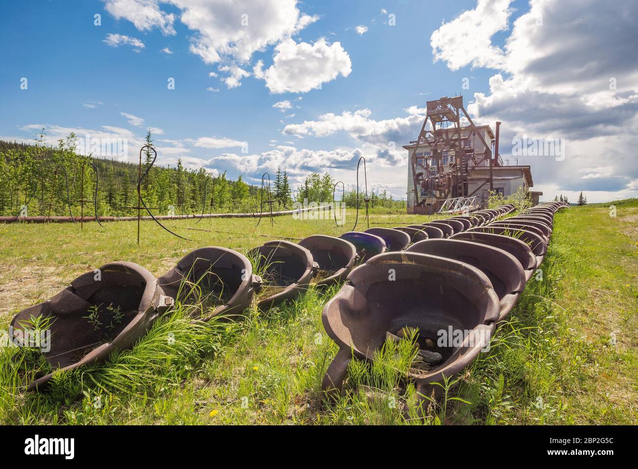 Pedro Dredge a été utilisé pour l'exploitation aurifère et est maintenant un musée ouvert pour les visites à Chicken, Alaska Banque D'Images