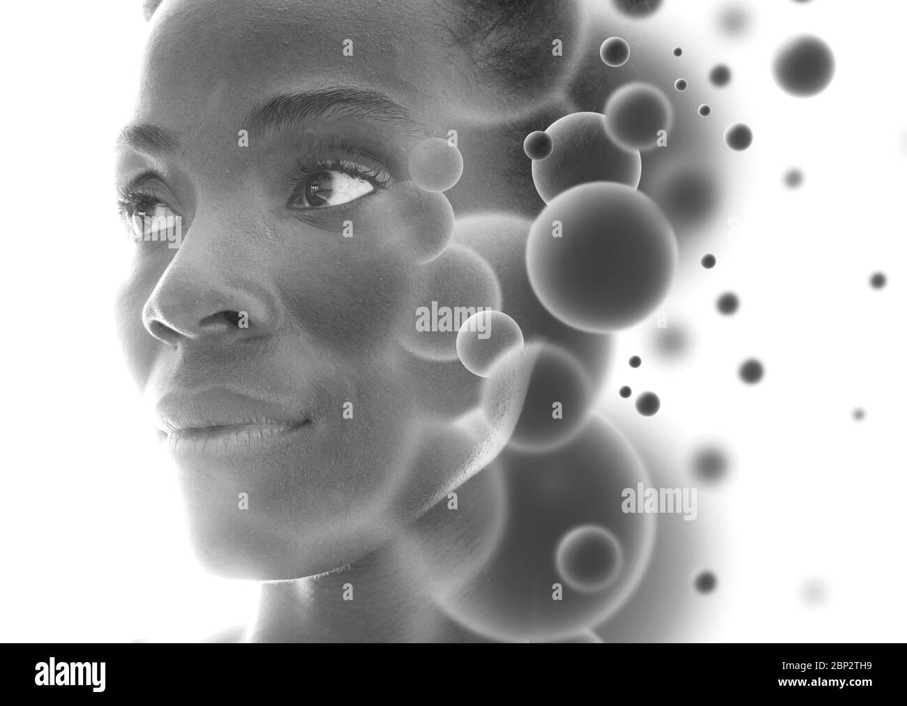 Un portrait combiné avec une illustration numérique Banque D'Images