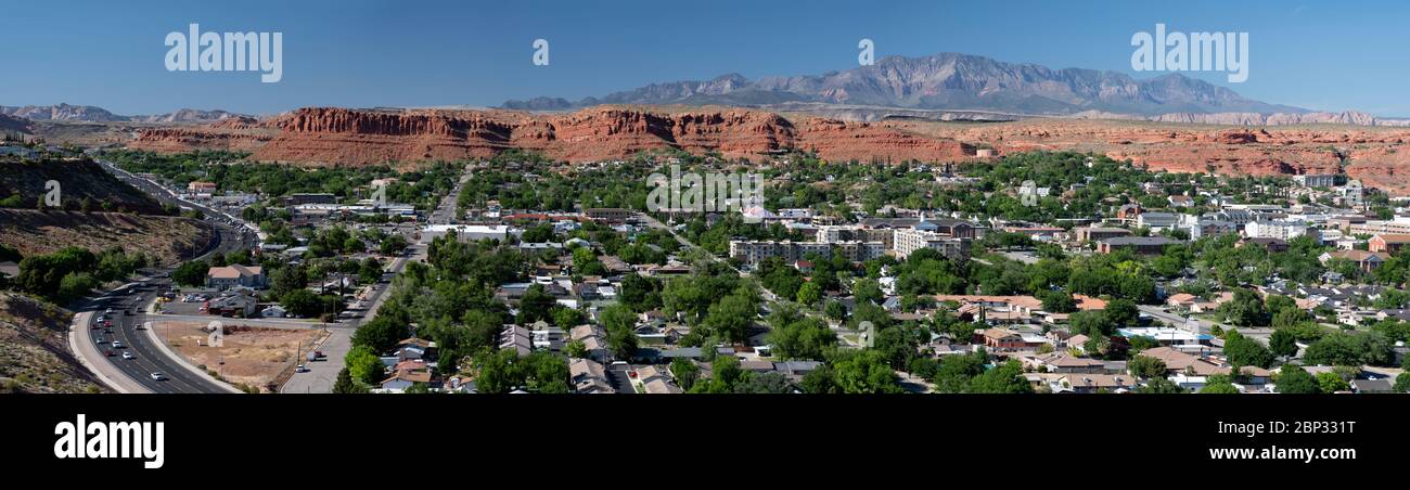 Vue panoramique sur la ville de St. George, Utah Banque D'Images