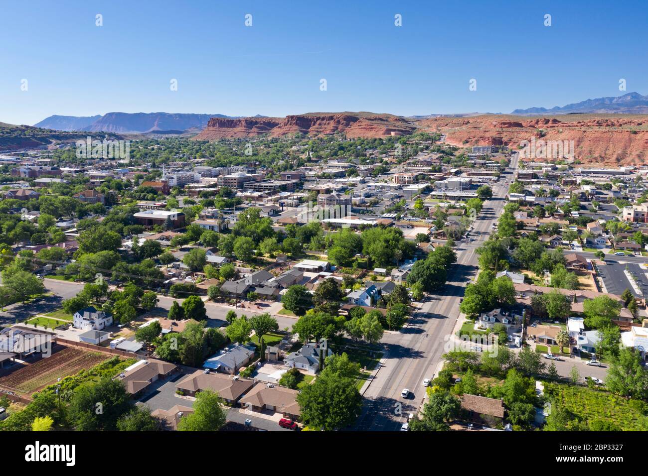 Vue aérienne sur St George, Utah Banque D'Images