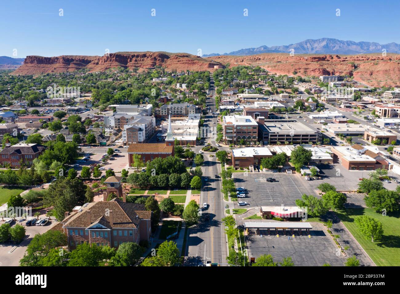 Vue aérienne sur St George, Utah Banque D'Images