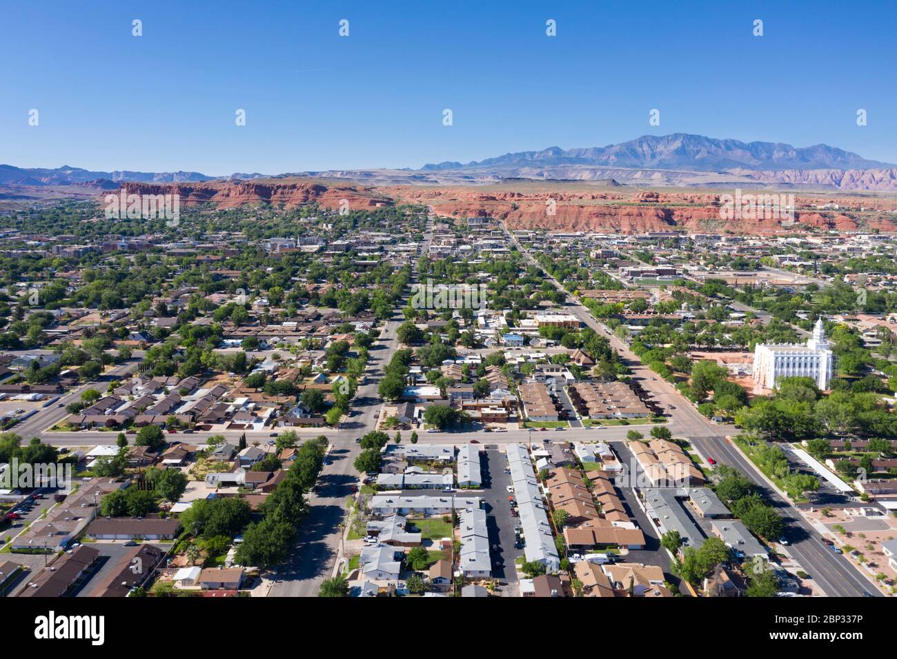 Vue aérienne sur St George, Utah Banque D'Images