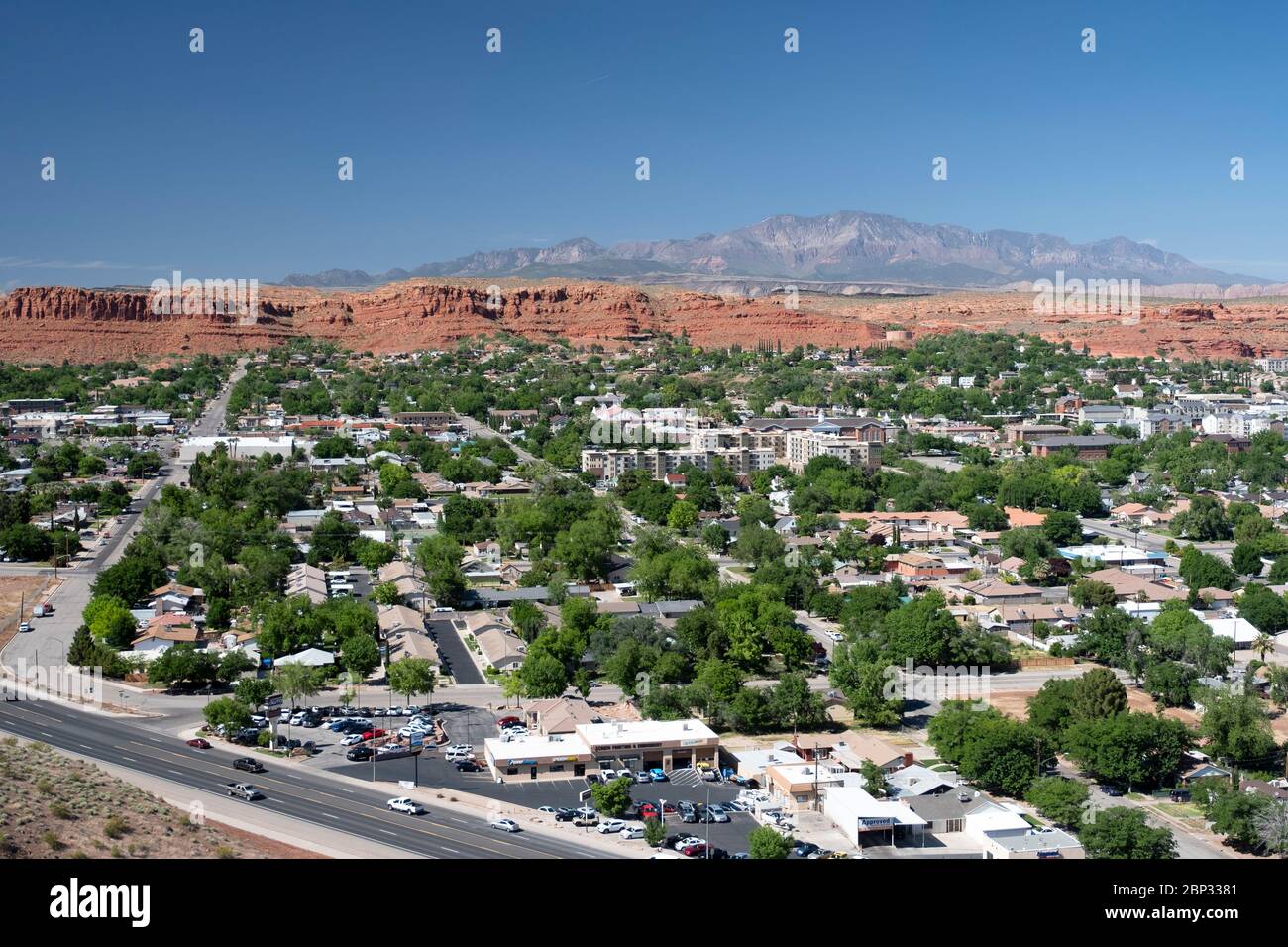 Vue aérienne sur St George, Utah Banque D'Images