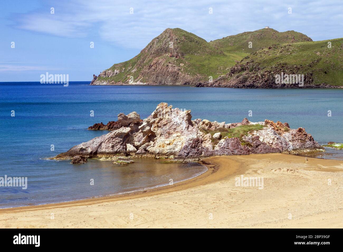 La belle plage d'Agios Ioannis (Kaspakas), île de Lemnos (Limnos), Nord de la mer Égée, Grèce. Banque D'Images