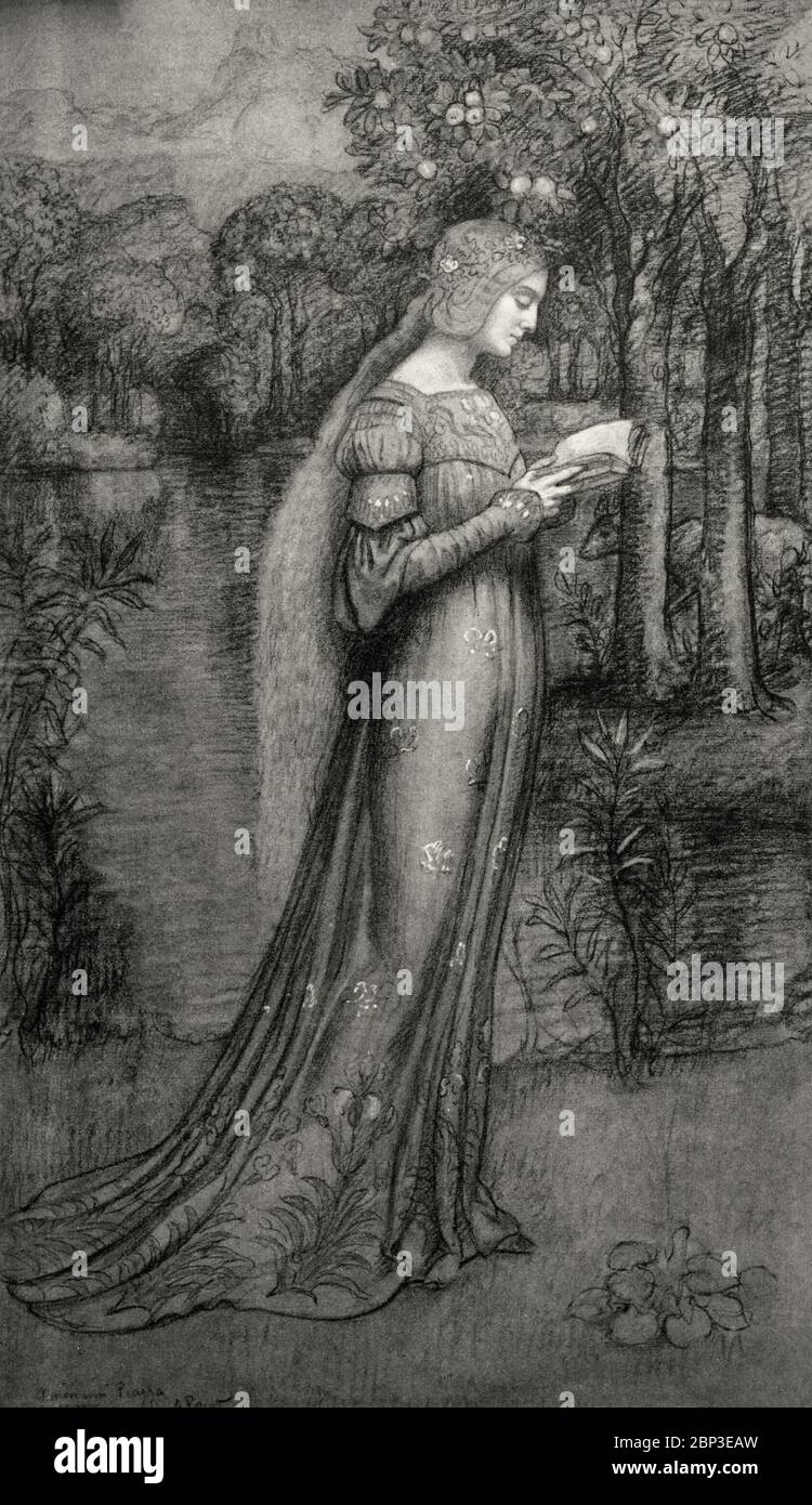 'La Chimère éternelle', par Armand point (1860-1932), peintre, graveur et designer français associé au mouvement Symboliste et fondateur du salon de la Rose + Croix. Il a été influencé par Ruskin et la Fraternité pré-Raphaël et a été membre du premier groupe Nabis. Banque D'Images