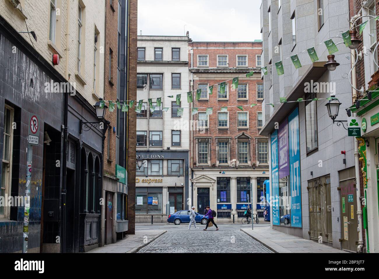 Dublin, Irlande. Mai 2020. Les chutes de pied et la circulation dans le centre-ville de Dublin et les magasins et les entreprises sont fermés en raison des restrictions de Covid-19 en cas de pandémie. Banque D'Images