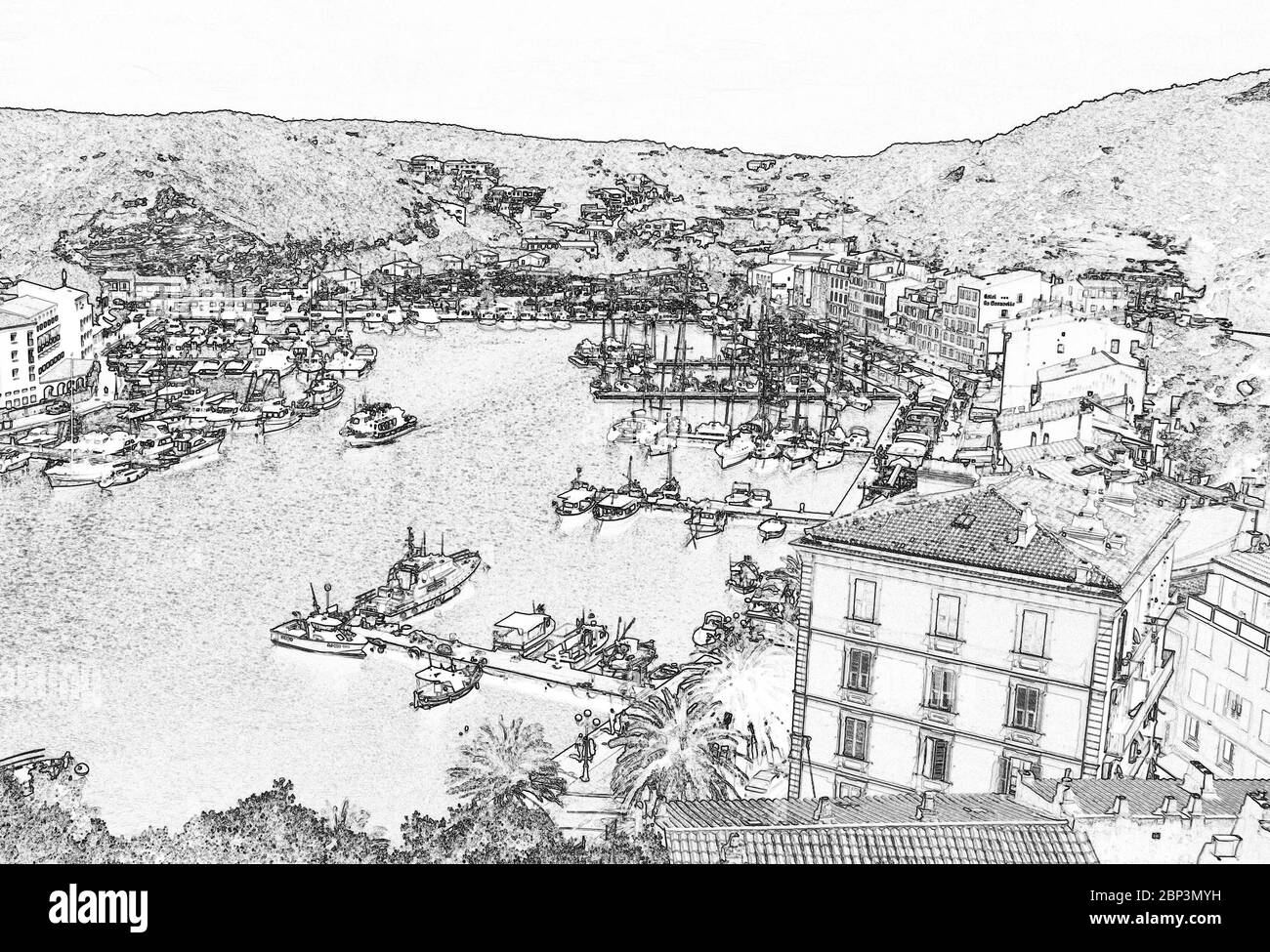 Le port de Bonifacio, Corse du Sud, France Banque D'Images