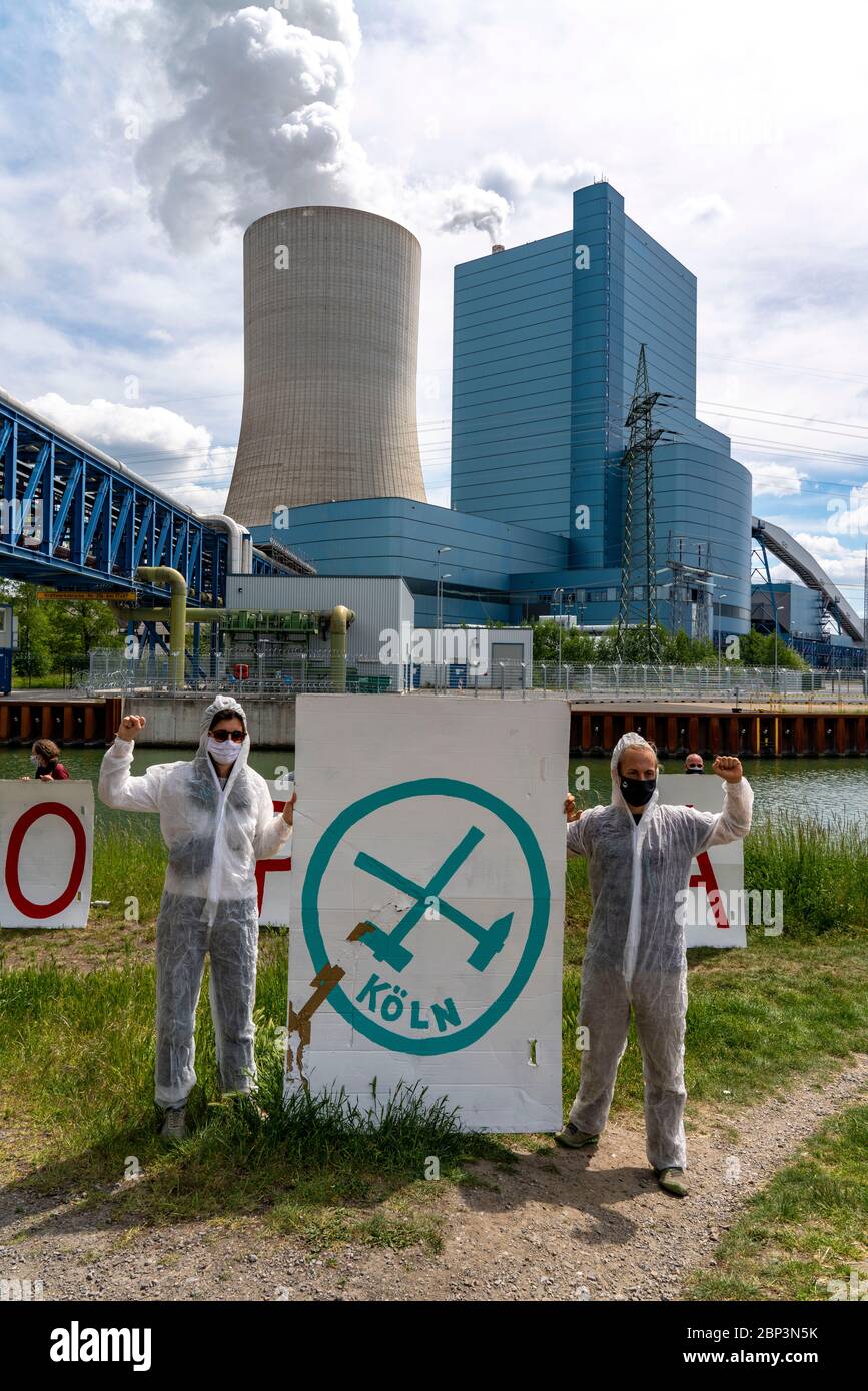 Protestation contre la centrale électrique au charbon de la uniper Datteln 4, le groupement EndegelŠnde, Datteln, NRW, Allemagne Banque D'Images