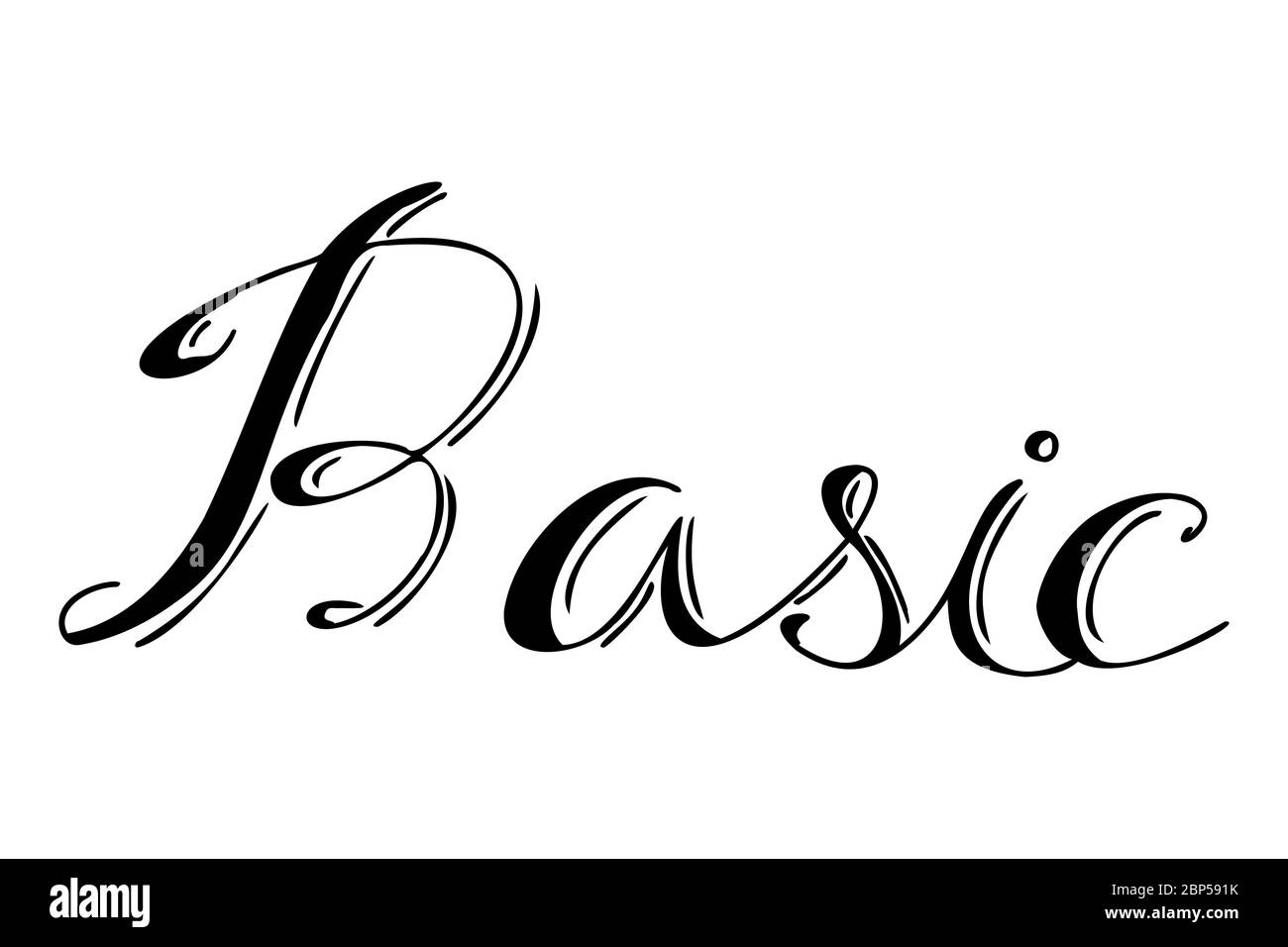 Dessin main noire en base de mot sur fond blanc Illustration de Vecteur