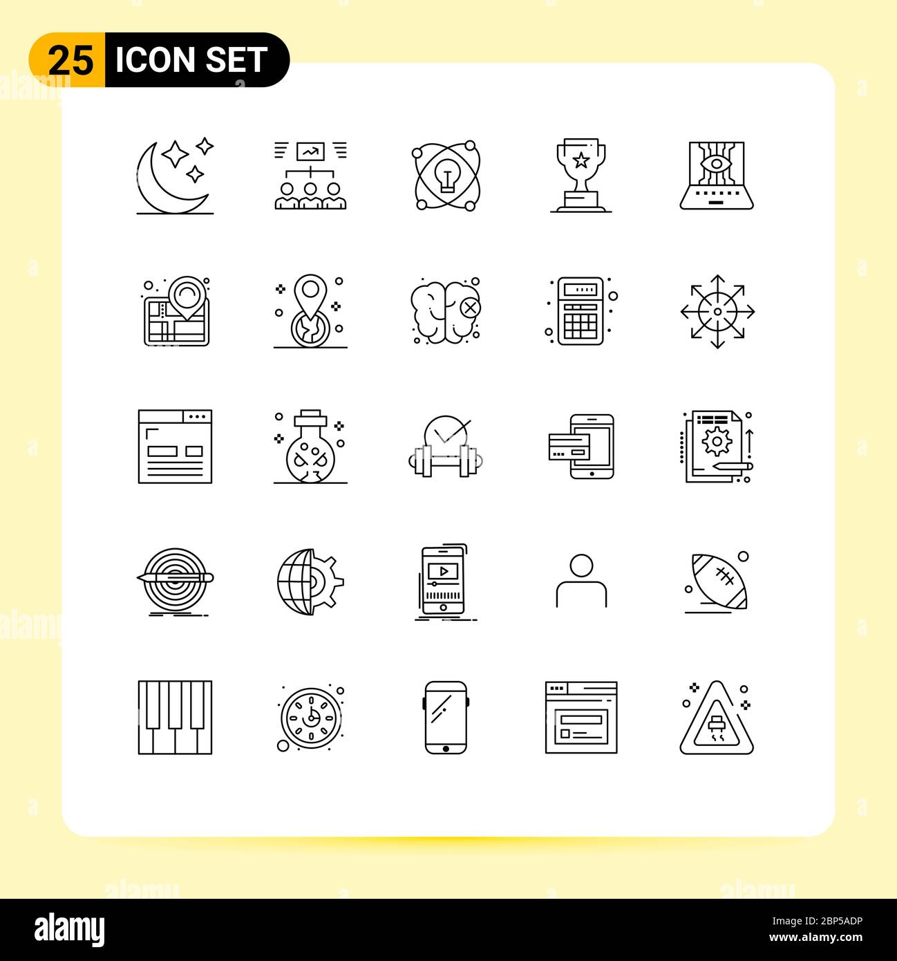 25 icônes créatives signes et symboles modernes des sciences informatiques, marketing, idée, affaires, éléments de conception vectorielle éditables Illustration de Vecteur
