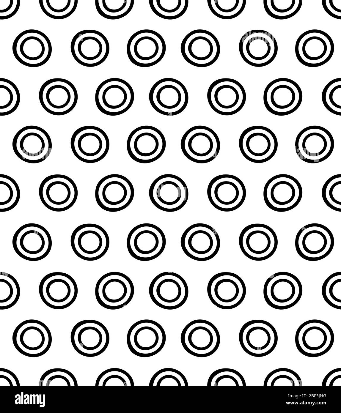 Paattern sans couture de cercles. Formes rondes noires faites à la main sur fond blanc. Motif simple pour les vêtements, le tissu, le textile, le papier d'emballage. Vecteur illust Illustration de Vecteur