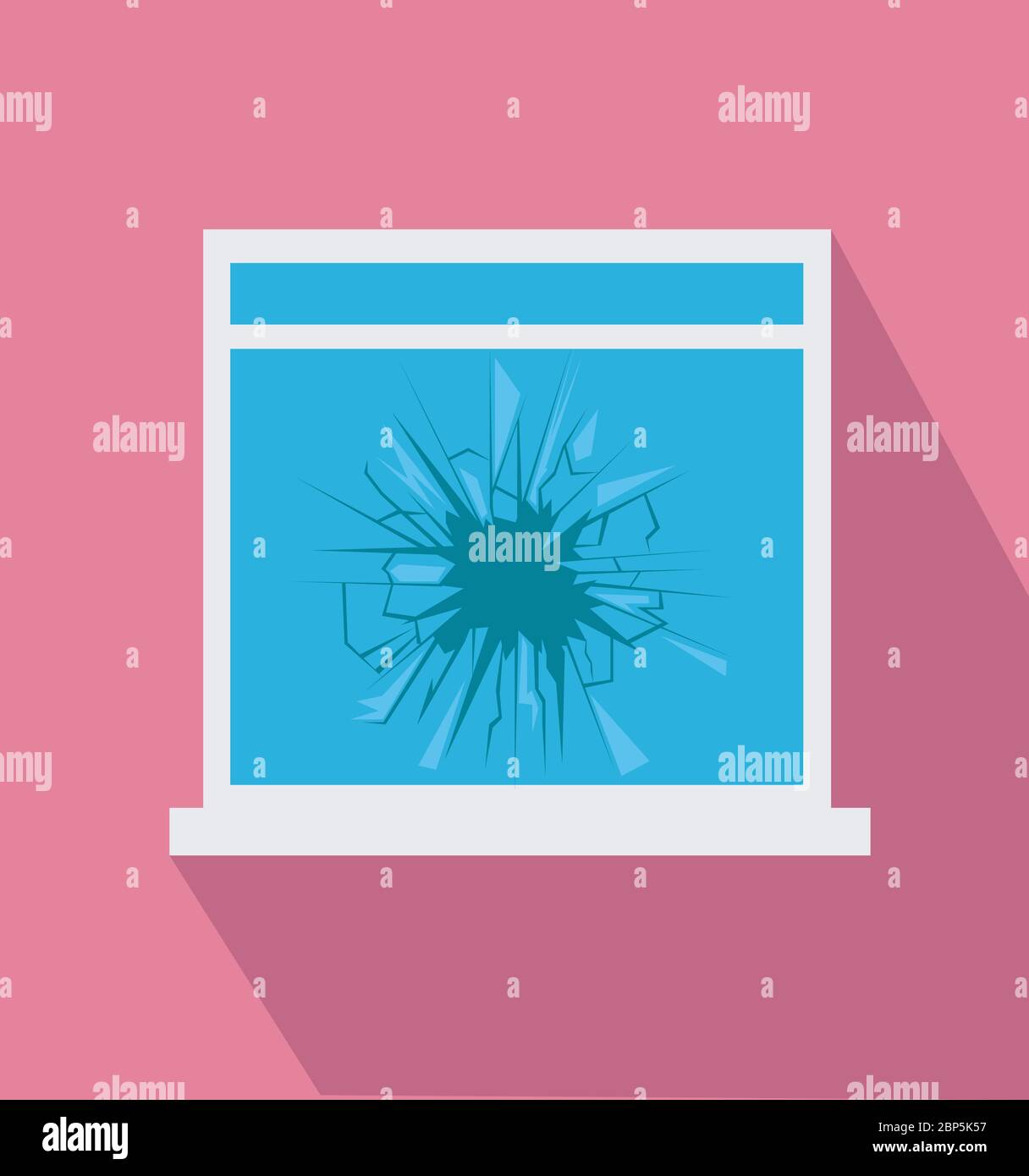 icône de fenêtre cassée dans un style plat Illustration de Vecteur