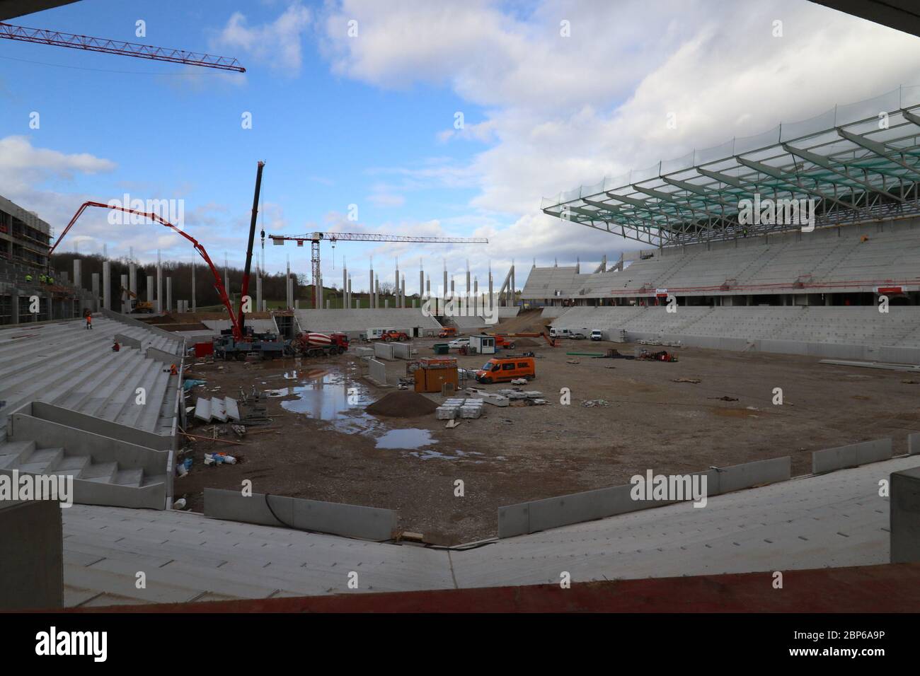 État d'avancement du projet Nouveau stade SC Freiburg Banque D'Images