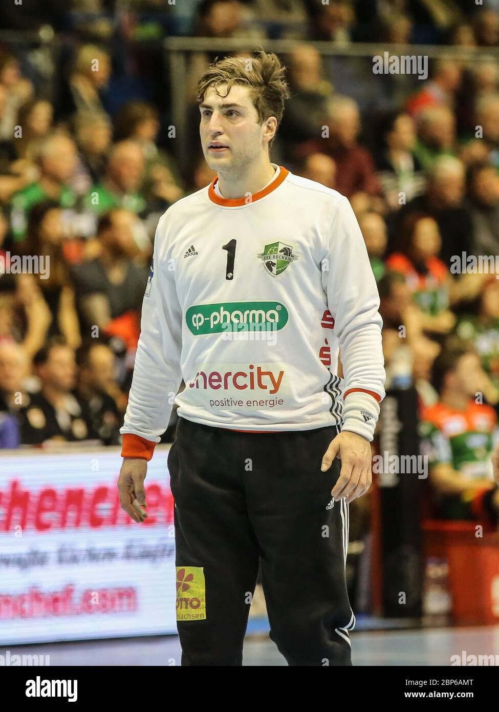 Gardien de but Domenico Ebner TSV Hannover Burgdorf Liqui Moly HBL, saison 2019-20 Banque D'Images