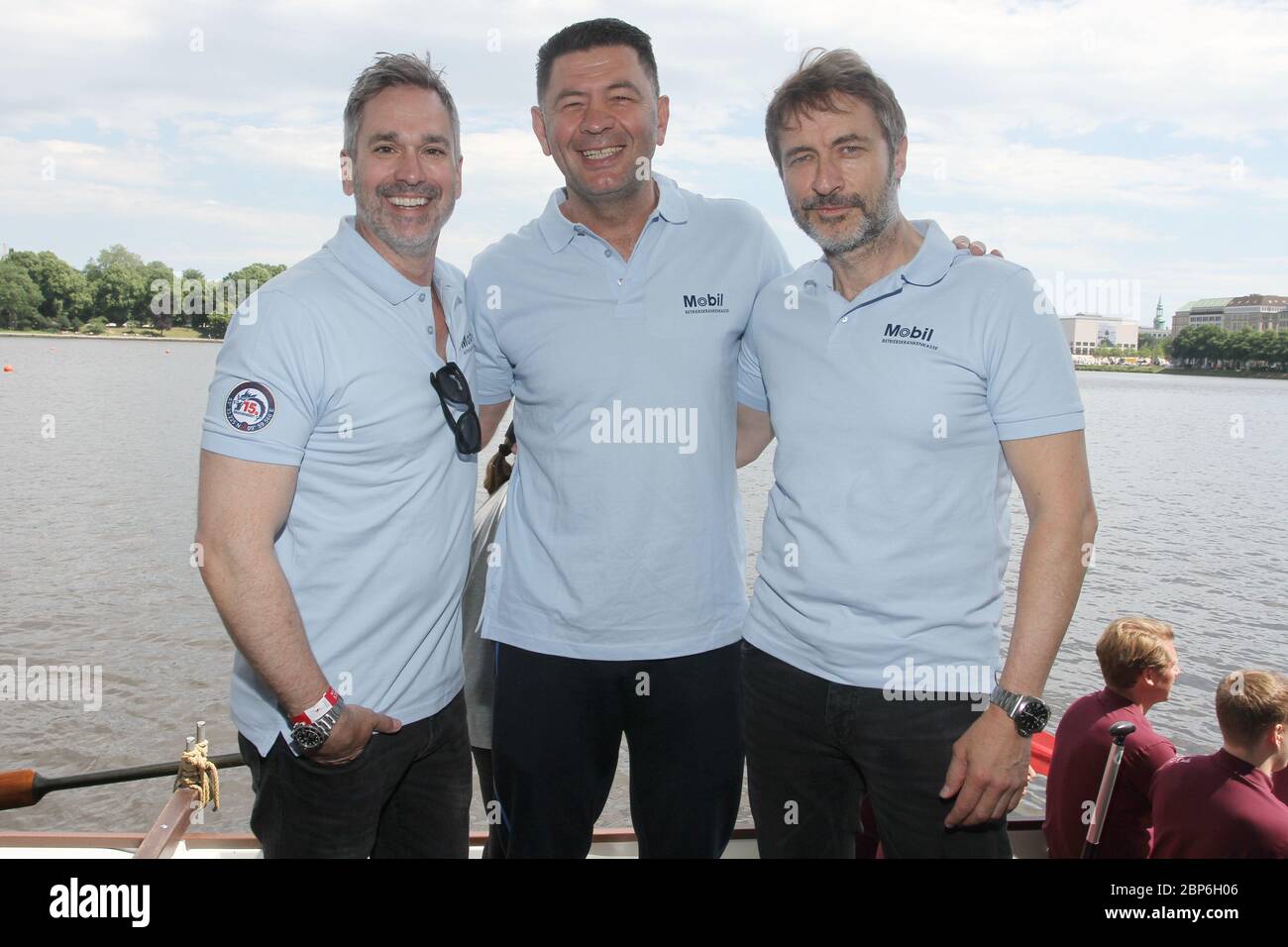 Manou Lubowski,Luan Krasniqi,Guido brocheit,course de bateau-dragon de la Fondation Michael Stich,Alexa à l'Alster,Hambourg,14.06.2019 Banque D'Images