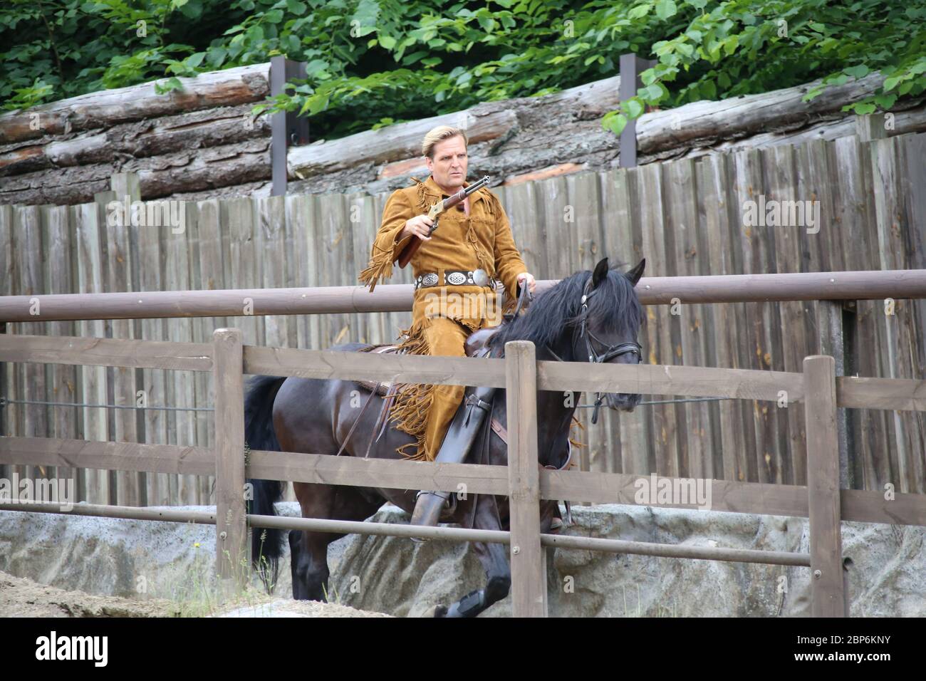 Sascha Gluth (ancien Shatterhand), introduction de la nouvelle saison du Festival de Mai Kayl sous vautours - le fils du Baehrenjaeger,Bad Segeberg,21.06.2019 Banque D'Images