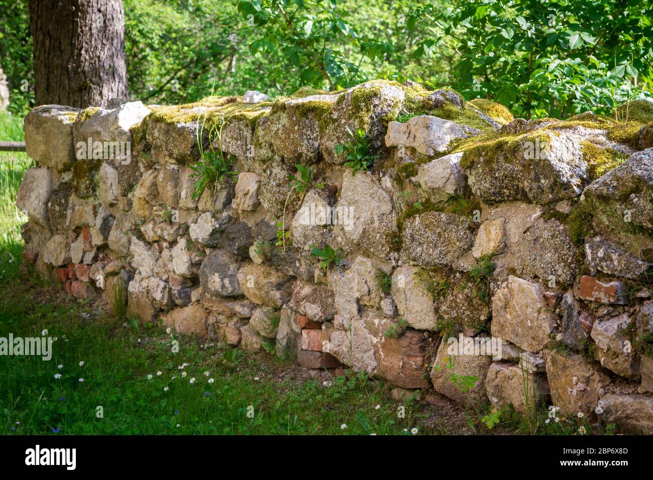 Mur en pierre naturelle, 'Die alte Heimat' - Döllersheim, Waldviertel, Autriche Banque D'Images