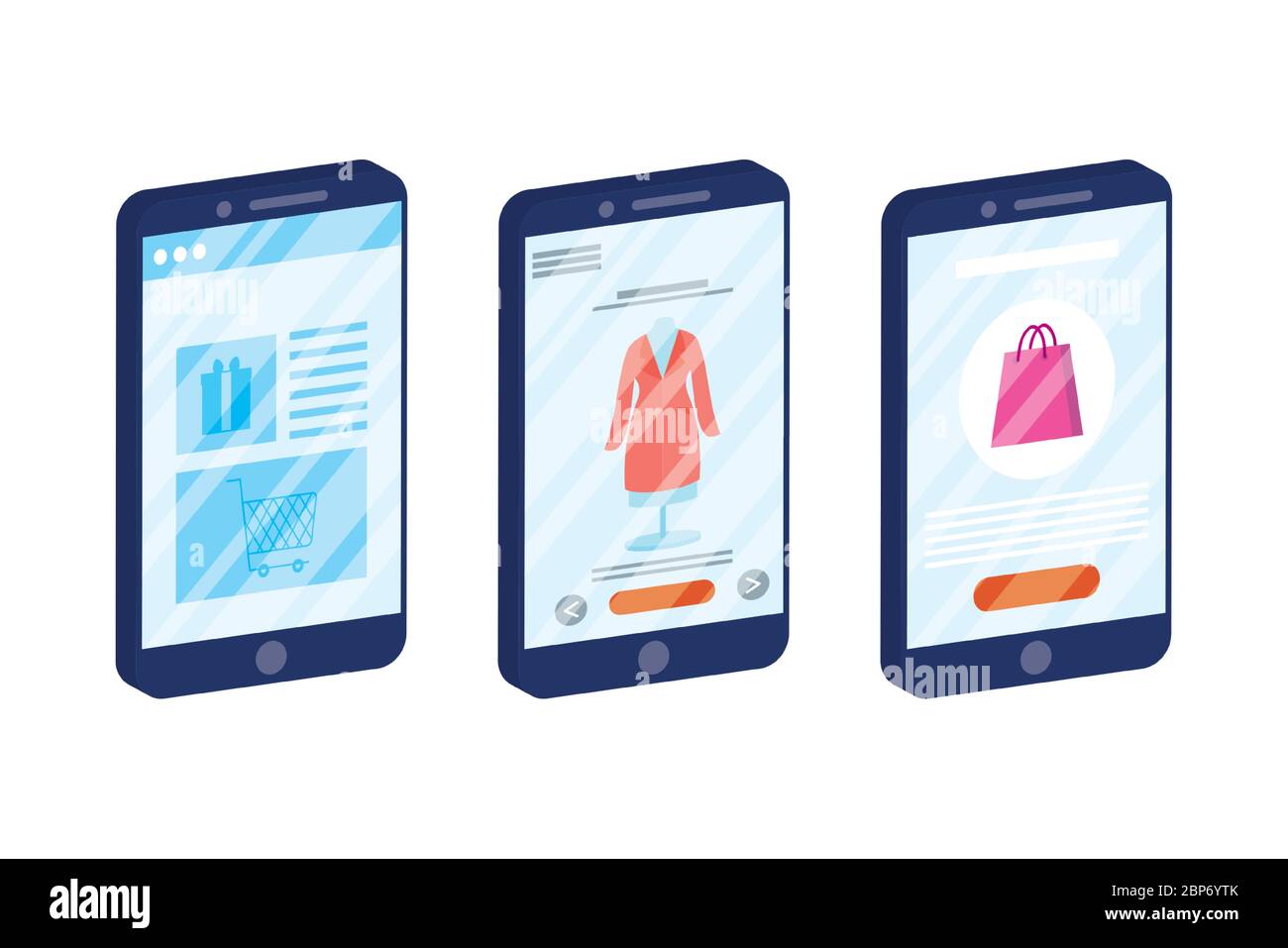 acheter des technologies en ligne sur les smartphones Illustration de Vecteur