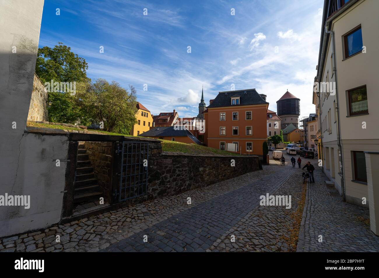 BAUTZEN, ALLEMAGNE - 10 OCTOBRE 2019 : belles rues de la partie historique de la vieille ville en automne. Banque D'Images