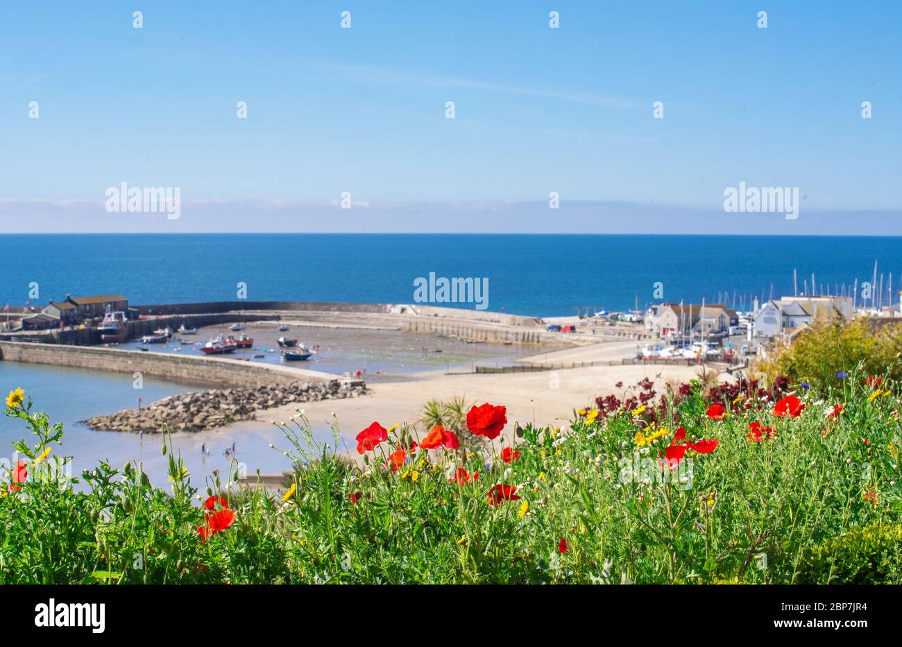 Lyme Regis, Dorset, Royaume-Uni. 18 mai 2020. Météo au Royaume-Uni: Un chaud et ensoleillé début de la semaine à la station balnéaire pittoresque de Lyme Regis. Les gens profitent de la mini-vague de chaleur pendant la pandémie du coronavirus, suite à l'assouplissement des restrictions de verrouillage la semaine dernière. Crédit : Celia McMahon/Alay Live News Banque D'Images