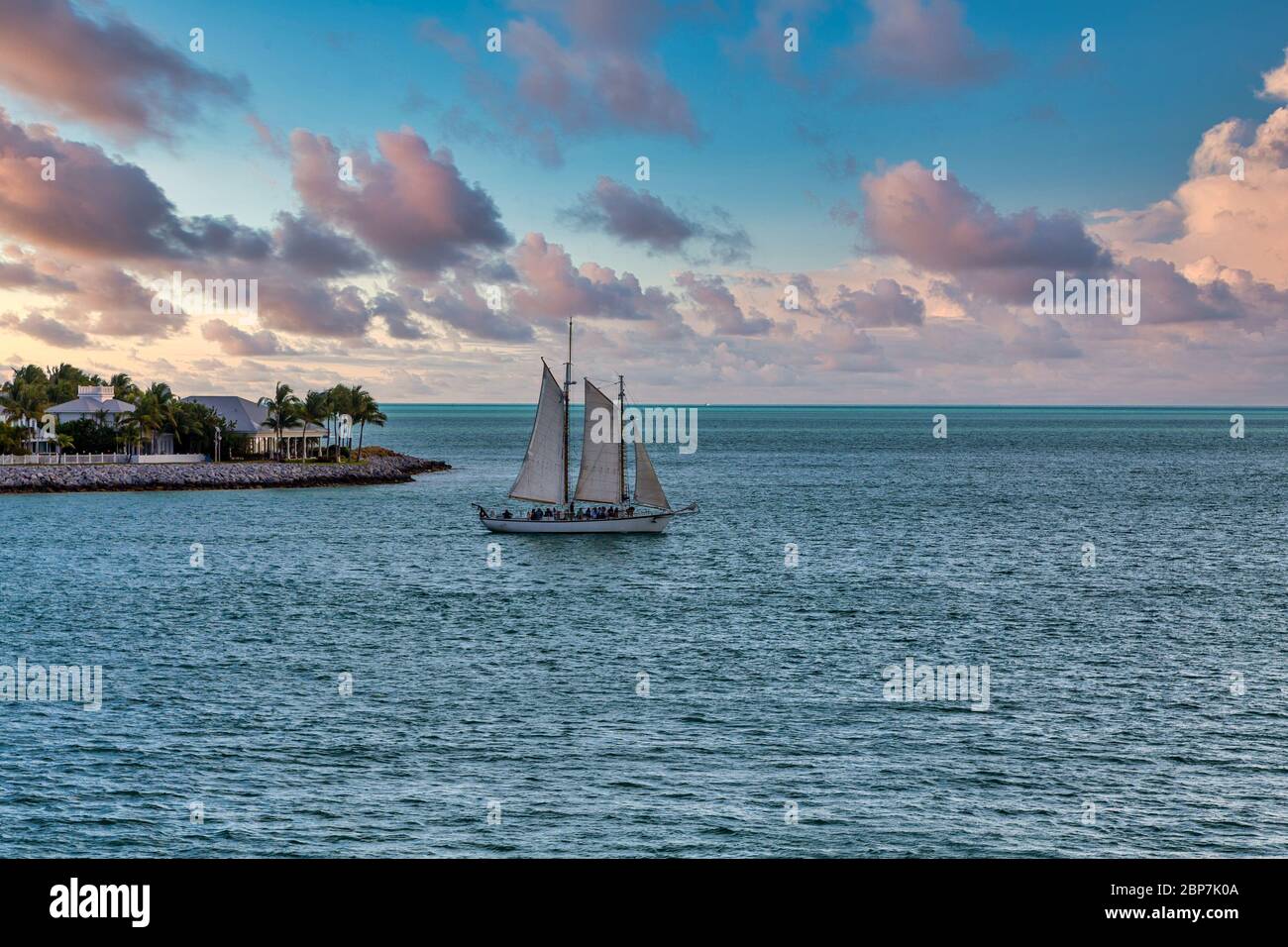Goélette après Key West Island Banque D'Images