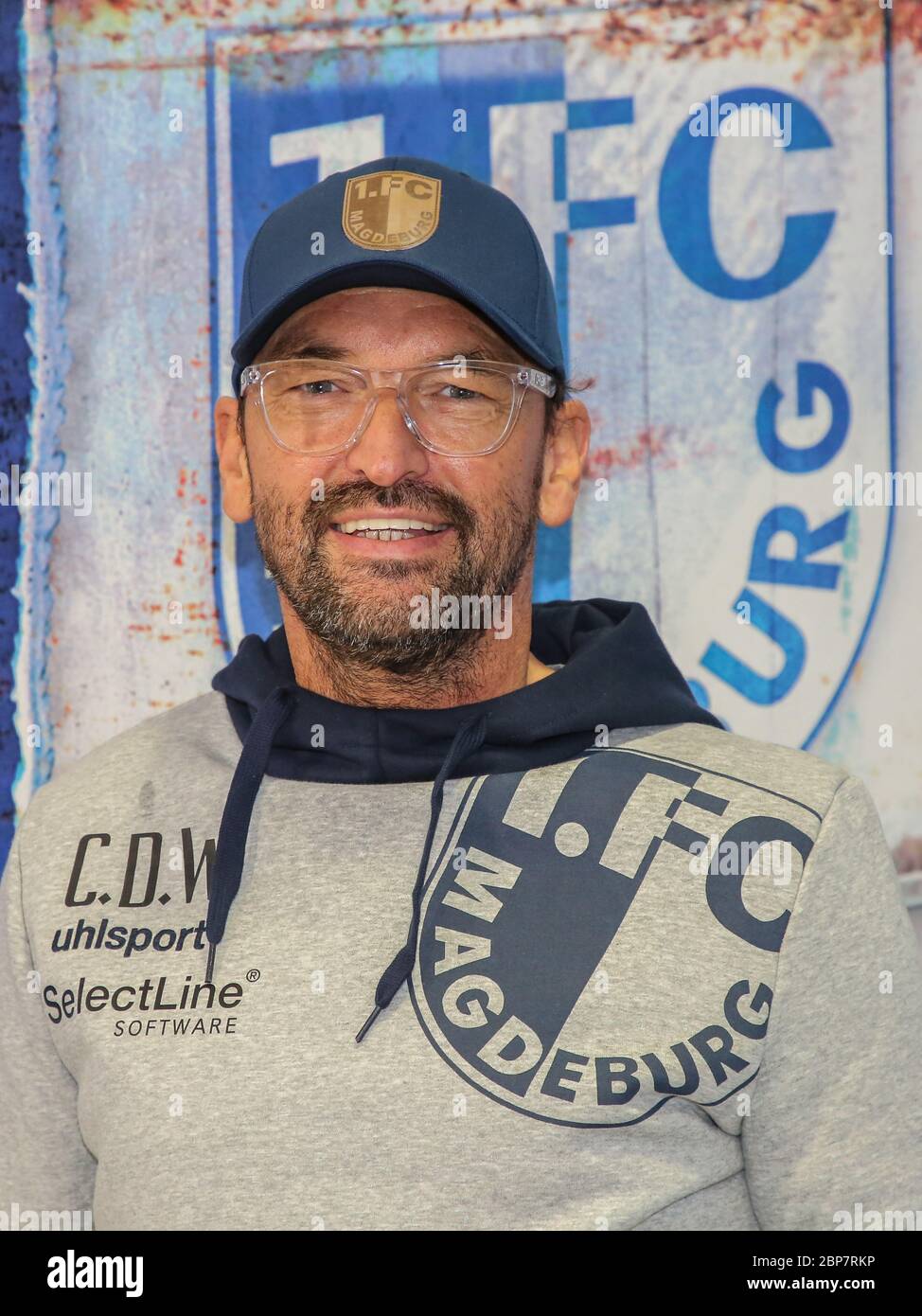 Entraîneur-chef Claus Dieter Wollitz - 1.FC Magdeburg 3.saison de Liga 2019-20 Banque D'Images
