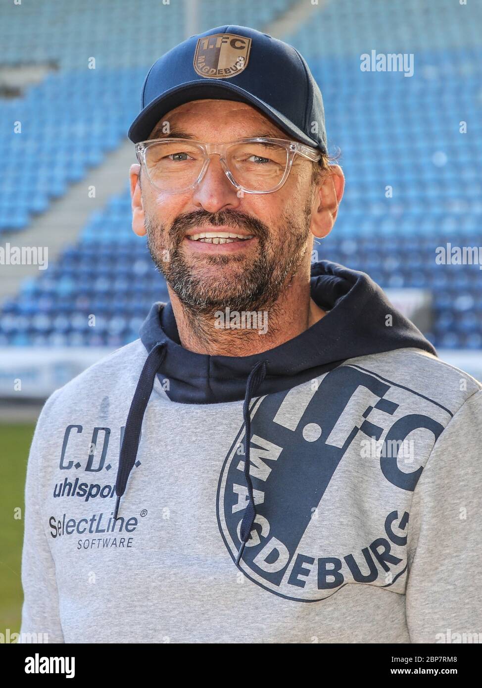 Entraîneur-chef Claus Dieter Wollitz - 1.FC Magdeburg 3.saison de Liga 2019-20 Banque D'Images
