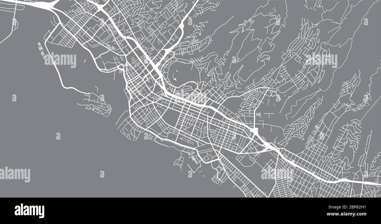 Plan urbain vectoriel de Honolulu, États-Unis. Capitale de l'État d'Hawaï Illustration de Vecteur