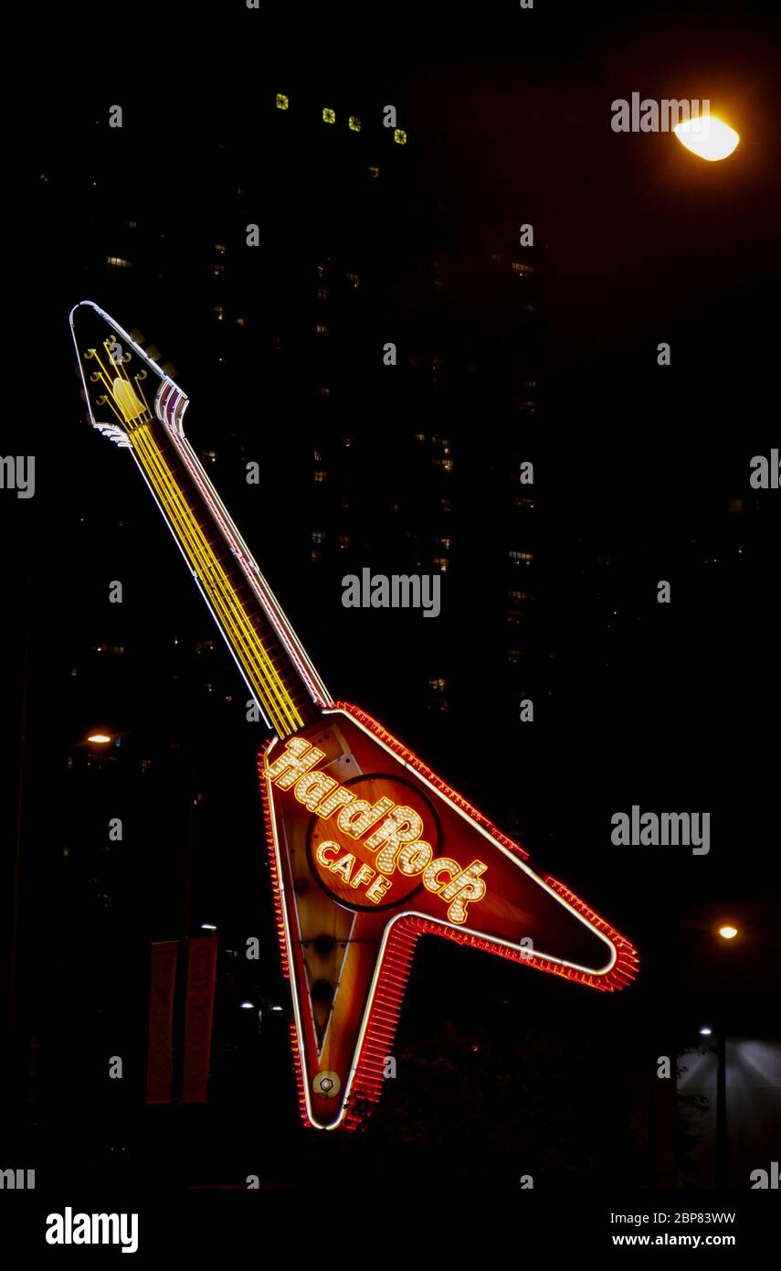 Photographie nocturne de Chicago, Illinois, États-Unis Banque D'Images