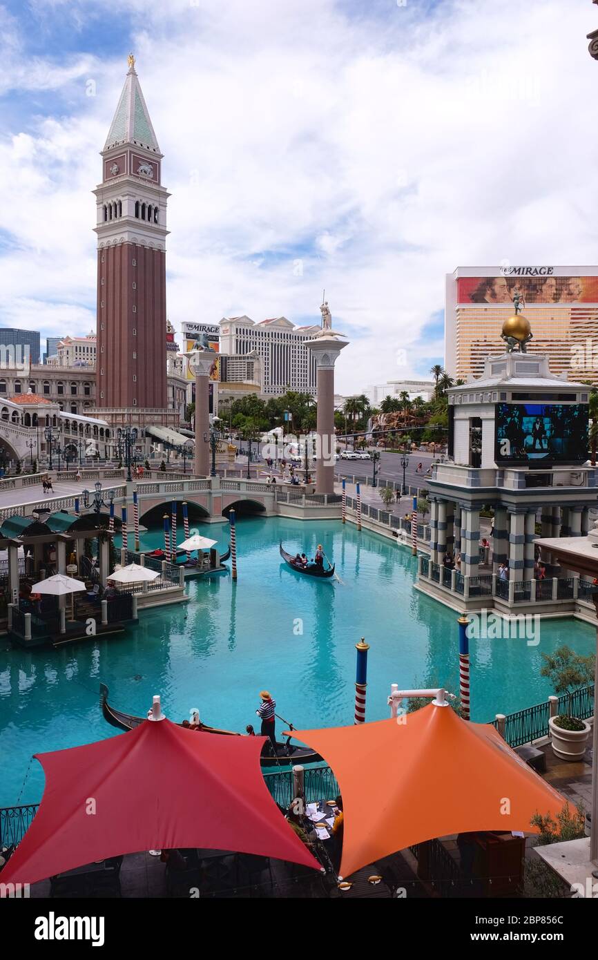 Gondoles au Venetian Resort Hotel Casino à Las Vegas (NV), États-Unis Banque D'Images