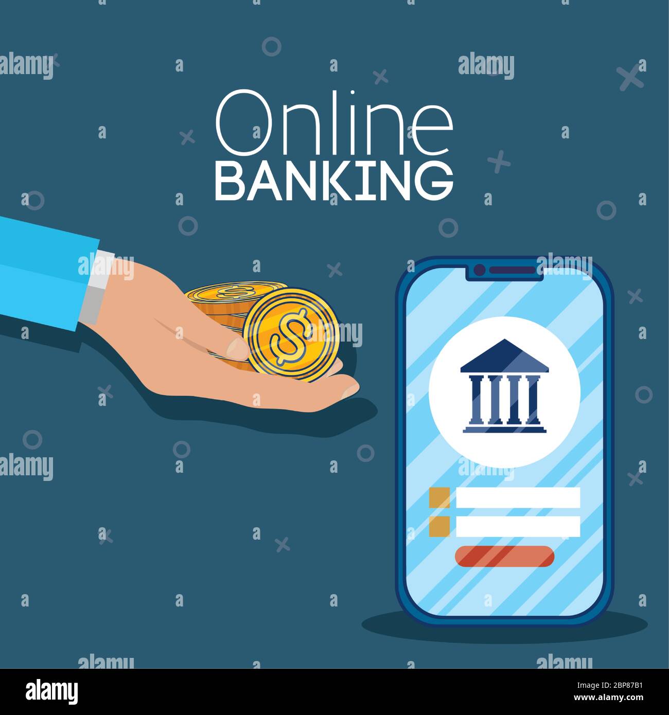 technologie de banque en ligne avec smartphone Illustration de Vecteur