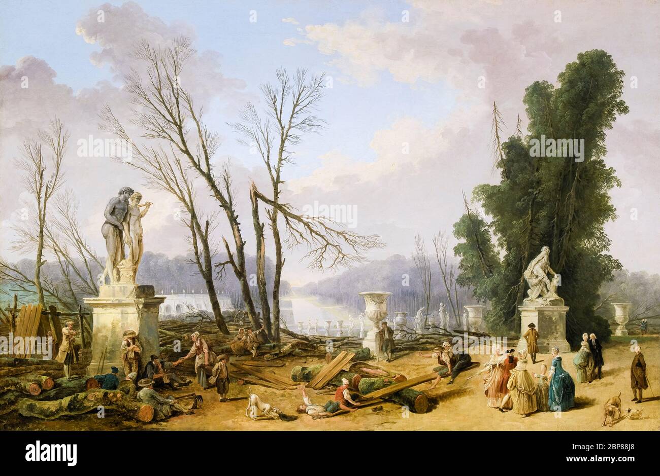 Le Tapis Vert, peinture de paysage par Hubert Robert, 1775-1777 Banque D'Images